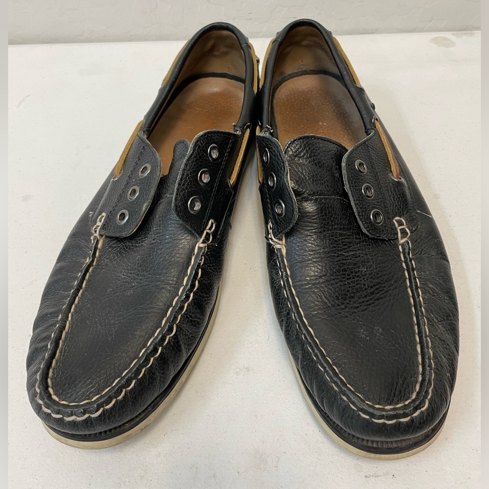 Polo Ralph Lauren Leather BIENNE 2 Boat Shoes in Navy Size 10 1/2 D